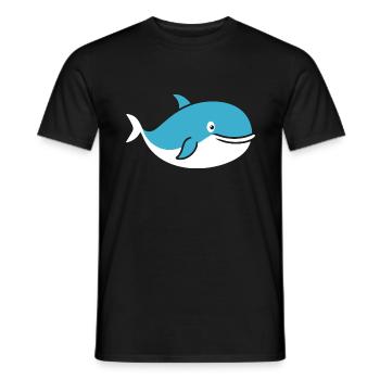 whale - Men's T-Shirt - black - Front - AI Model Male 178 light (178cm)