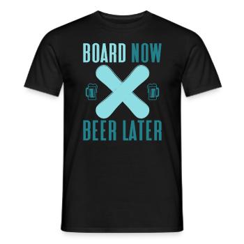 planche maintenant bière plus tard Snowboard - T-shirt homme - noir - Devant - AI Model Male 178 light (178cm)