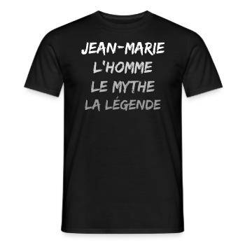 Jean Marie - T-shirt homme - noir - Devant - AI Model Male 178 light (178cm)