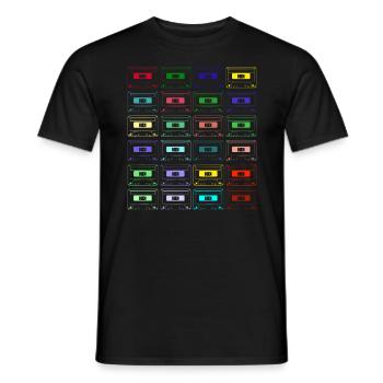 Audio Cassette | Music, Old School, Retro - Men's T-Shirt - black - Front - AI Model Male 178 light (178cm)