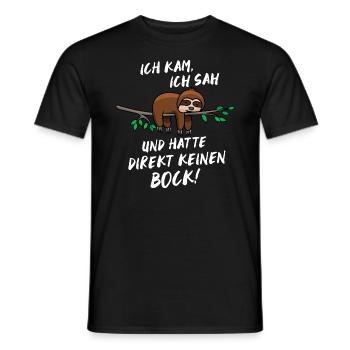 Ich hatte keinen Bock Faultier Fun Shirt - Männer T-Shirt - Schwarz - Vorne - AI Model Male 178 light (178cm)