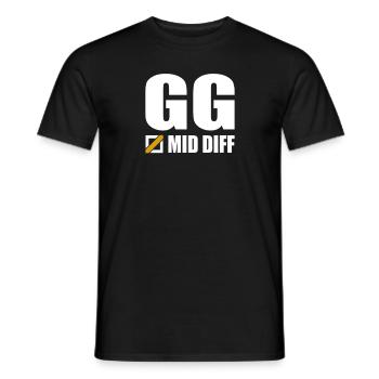 GG Mid Diff Gamer Gaming - Männer T-Shirt - Schwarz - Vorne - AI Model Male 178 light (178cm)