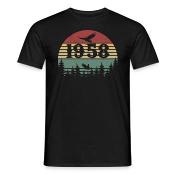 1958 Vintage Cadeau D’anniversaire 1958 Retro 1958 - T-shirt homme - noir - Devant - AI Model Male 178 light (178cm)