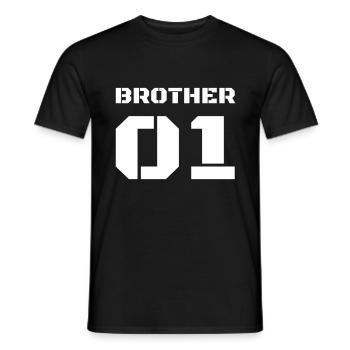 Design de t-shirt avec imprimé « Brother 01 » - T-shirt homme - noir - Devant - AI Model Male 178 light (178cm)