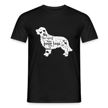 Golden Retriever Therapeut Hat Vier Beine Witzige - Männer T-Shirt - Schwarz - Vorne - AI Model Male 178 light (178cm)