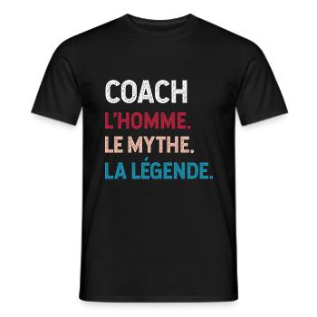 Le Coach Le Meilleur Du Monde - T-shirt homme - noir - Devant - AI Model Male 178 light (178cm)