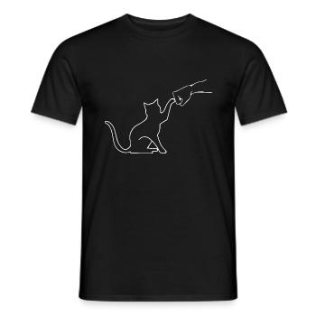 Cat Lover Cats Fist Team Funny - Men's T-Shirt - black - Front - AI Model Male 178 light (178cm)