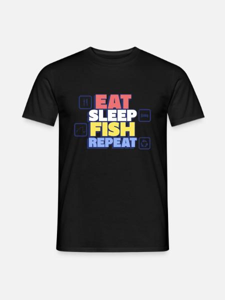 Eat, Sleep, Fish, Repeat – Angler - Men's T-Shirt - black