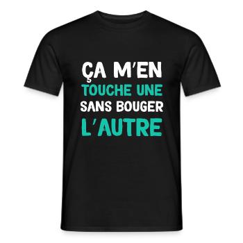 Humour Ça M'en Touche Une Sans Bouger L'Autre - T-shirt homme - noir - Devant - AI Model Male 178 light (178cm)