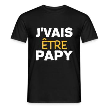 Je Vais etre papy Cadeau Annonce Naissance - T-shirt homme - noir - Devant - AI Model Male 178 light (178cm)