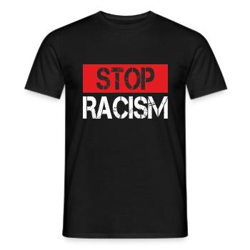 Stop racism - Men's T-Shirt - black - Front - AI Model Male 178 light (178cm)