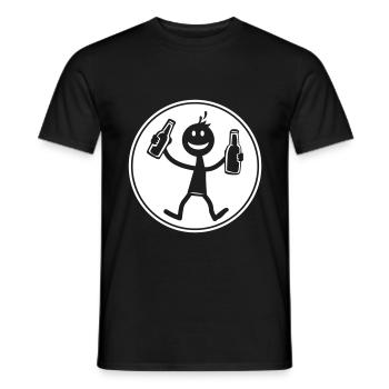 Drinking Beer - Men's T-Shirt - black - Front - AI Model Male 178 light (178cm)