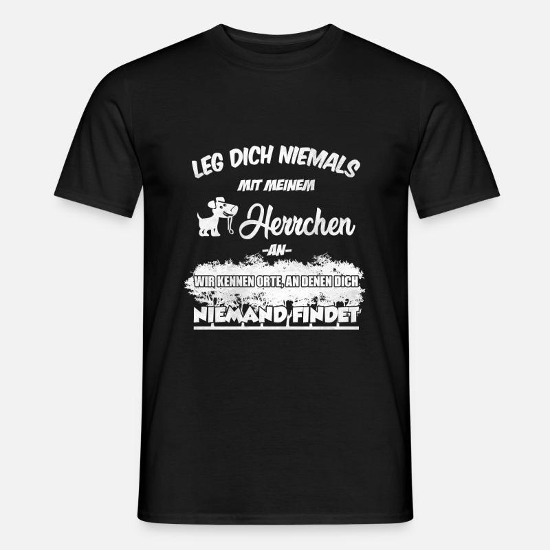 Mein Herrchen kennt Orte... | Hund Hunde Geschenk - Männer T-Shirt - Schwarz