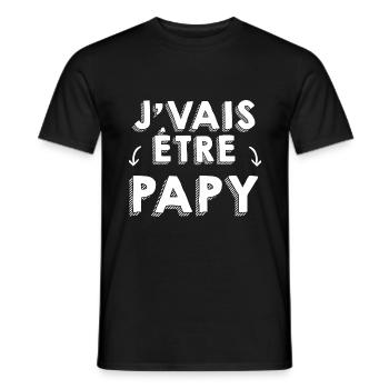 Je vais etre papy Annonce Naissance Grand Père - T-shirt homme - noir - Devant - AI Model Male 178 light (178cm)