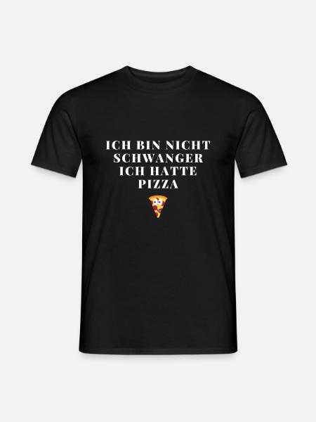 NICHT SCHWANGER NUR PIZZA /weiss - Männer T-Shirt - Schwarz