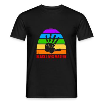 Black Lives Matter - rainbow - anti racism - Men's T-Shirt - black - Front - AI Model Male 178 light (178cm)