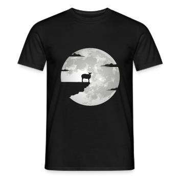Schaf Schafe Vollmond Schafmotiv Schäfer Mond - Männer T-Shirt - Schwarz - Vorne - AI Model Male 178 light (178cm)