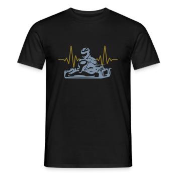 Heartbeat Go-Kart Go Kart | Les couleurs peuvent être changées - T-shirt homme - noir - Devant - AI Model Male 178 light (178cm)