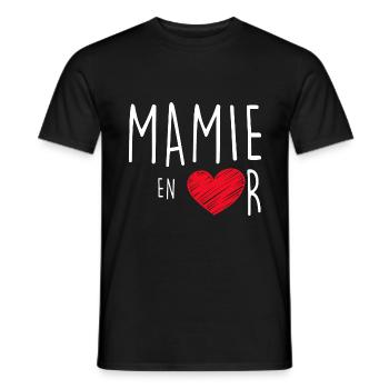 Mamie en or Pour Ma Grand-Mère D'Amour - T-shirt homme - noir - Devant - AI Model Male 178 light (178cm)