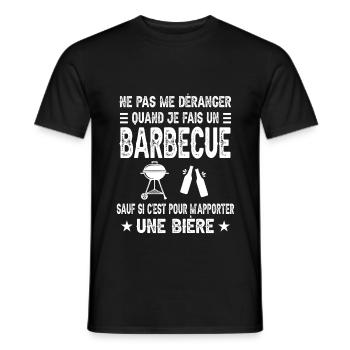 barbecue apéro bière bbq pas déranger - T-shirt homme - noir - Devant - AI Model Male 178 light (178cm)
