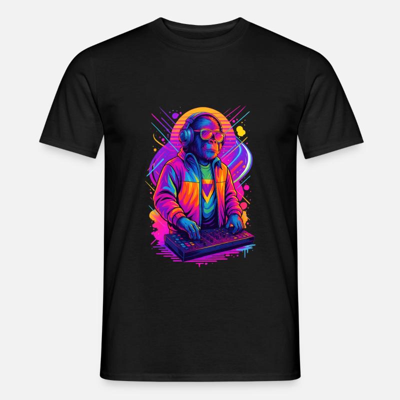 Rave DJ Monkey - Men's T-shirt - black