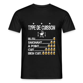 barbecue humour apéro bière bbq cuisson drôle - T-shirt homme - noir - Devant - AI Model Male 178 light (178cm)