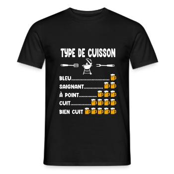 barbecue humour apéro bière bbq cuisson - T-shirt homme - noir - Devant - AI Model Male 178 light (178cm)