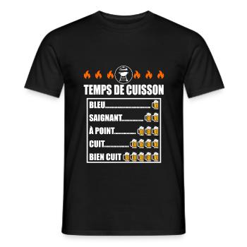 barbecue humour cuisson apéro bière bbq - T-shirt homme - noir - Devant - AI Model Male 178 light (178cm)
