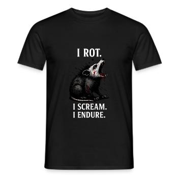 Opossum Spruch Je pourris Je crie - T-shirt homme - noir - Devant - AI Model Male 178 light (178cm)
