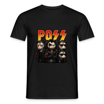 Beutelratte Possum Opossum Rockband - Männer T-Shirt - Schwarz - Vorne - AI Model Male 178 light (178cm)