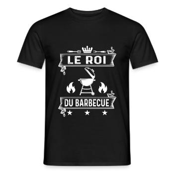 le roi du barbecue bbq barbecue humour - T-shirt homme - noir - Devant - AI Model Male 178 light (178cm)