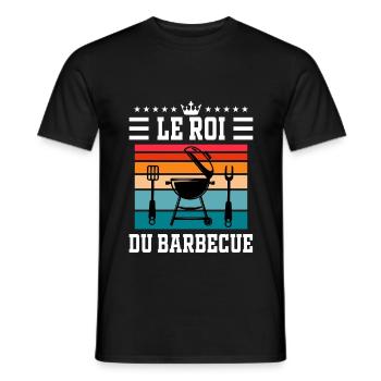 le roi du barbecue bbq grille humour vintage - T-shirt homme - noir - Devant - AI Model Male 178 light (178cm)