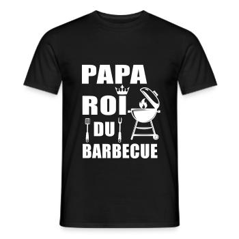 bbq roi barbecue papa gril - T-shirt homme - noir - Devant - AI Model Male 178 light (178cm)