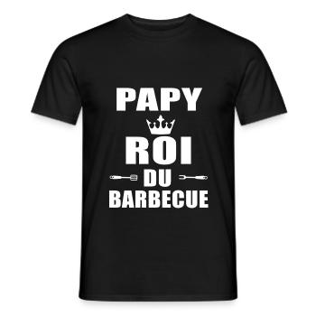 roi barbecue bbq papy - T-shirt homme - noir - Devant - AI Model Male 178 light (178cm)