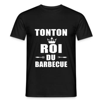 roi barbecue bbq tonton - T-shirt homme - noir - Devant - AI Model Male 178 light (178cm)