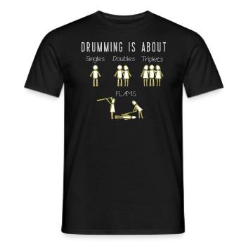 T-shirt de batteur - La batterie, c'est ... - T-shirt homme - noir - Devant - AI Model Male 178 light (178cm)