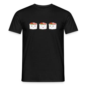 riz à sushi drôle - T-shirt homme - noir - Devant - AI Model Male 178 light (178cm)