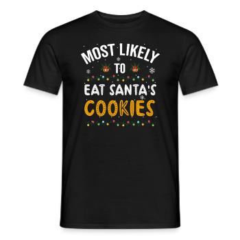 Le plus susceptible de manger des biscuits du Père Noël, Noël - T-shirt homme - noir - Devant - AI Model Male 178 light (178cm)