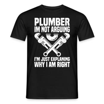 Funny Plumber Sayings | Artisan Gift Idea - Men's T-Shirt - black - Front - AI Model Male 178 light (178cm)