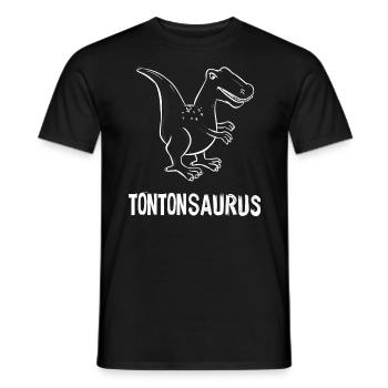 Tonton Est Mon Dinosaure Préféré Cadeau Oncle - T-shirt homme - noir - Devant - AI Model Male 178 light (178cm)