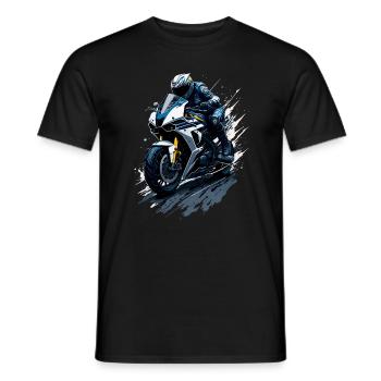 Sport motorcycle illustration - Men's T-Shirt - black - Front - AI Model Male 178 light (178cm)