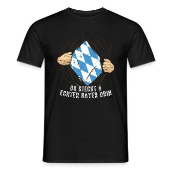 Echter Bayer - Männer T-Shirt - Schwarz - Vorne - AI Model Male 178 light (178cm)