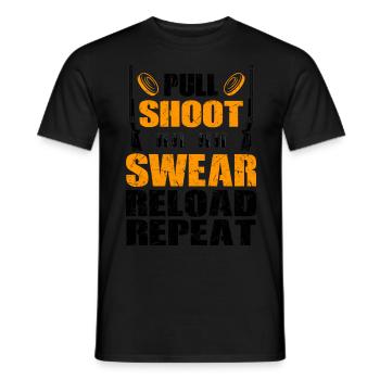 Skeet Schütze | Wurfscheibenschießen Geschenkideen - Männer T-Shirt - Schwarz - Vorne - AI Model Male 178 light (178cm)