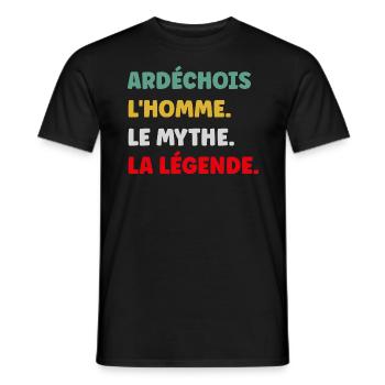 Ardéchois - T-shirt homme - noir - Devant - AI Model Male 178 light (178cm)