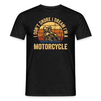 I don't snore i dream i'm a motorcycle - T-shirt homme - noir - Devant - AI Model Male 178 light (178cm)