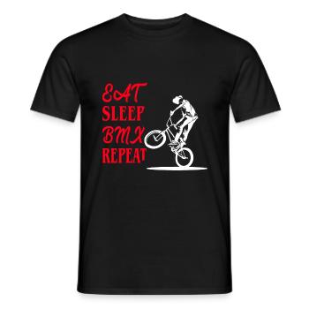 Eat Sleep BMX Leidenschaft wiederholen - Männer T-Shirt - Schwarz - Vorne - AI Model Male 178 light (178cm)