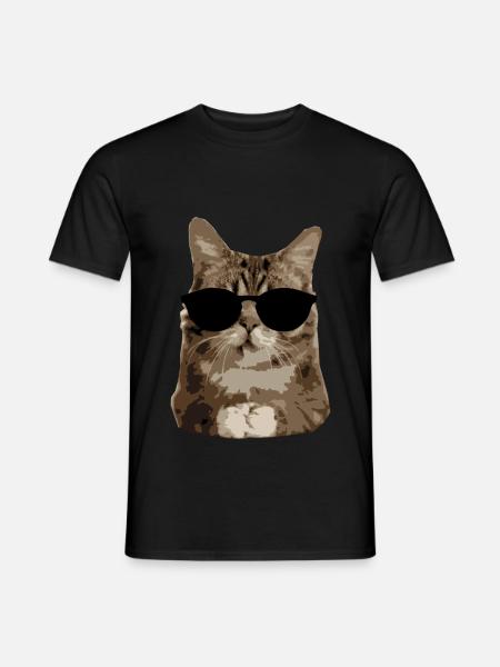 Cat sunglasses "OM" - Men's T-Shirt - black