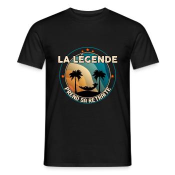 La légende prend sa retraite, cadeau carrière - T-shirt homme - noir - Devant - AI Model Male 178 light (178cm)