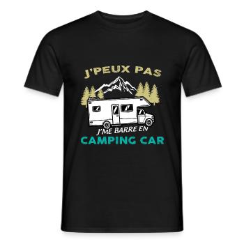 Camping-car camping-cariste - T-shirt homme - noir - Devant - AI Model Male 178 light (178cm)