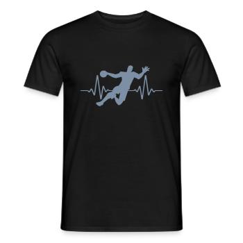 Herzschlag Handball Puls | Farbe änderbar - Männer T-Shirt - Schwarz - Vorne - AI Model Male 178 light (178cm)